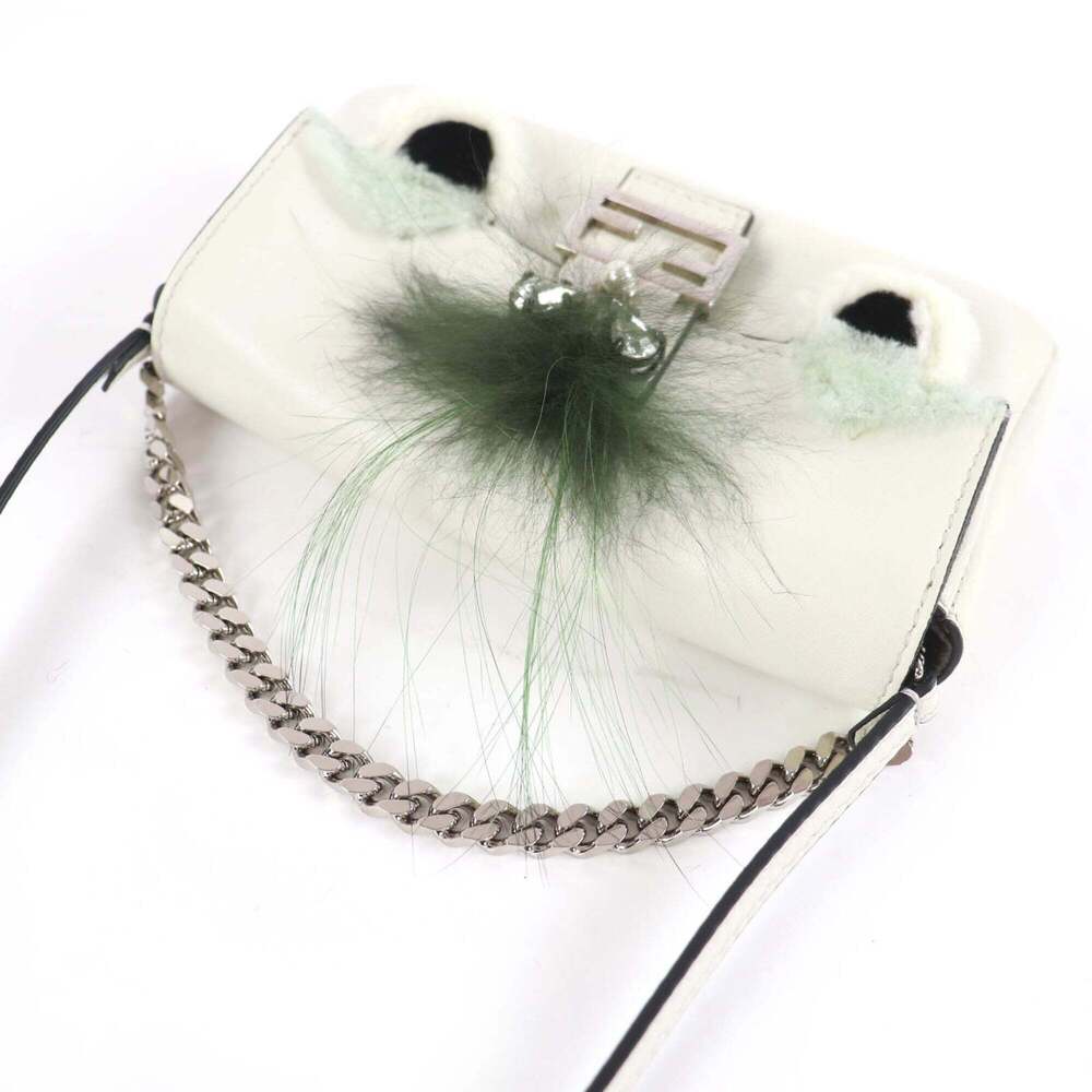 FENDI White Leather Shoulder Bag - Picture 6 of 16